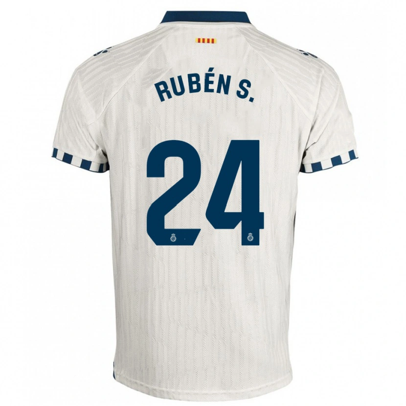 Danxen Män Rubén Sánchez #24 Vit Blå Bortatröja Matchtröjor 2025/26 Tröjor T-Tröja