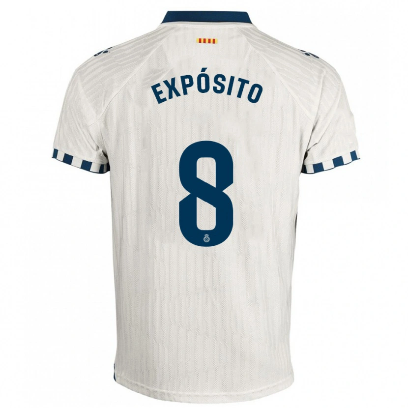 Danxen Män Edu Expósito #8 Vit Blå Bortatröja Matchtröjor 2025/26 Tröjor T-Tröja