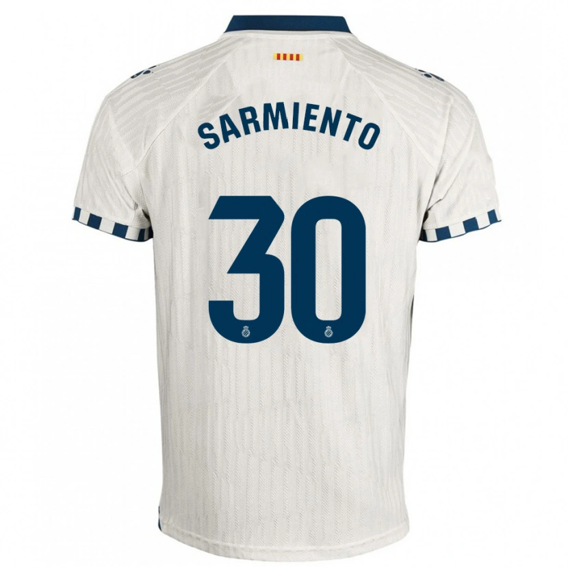Danxen Män Izan Sarmiento #30 Vit Blå Bortatröja Matchtröjor 2025/26 Tröjor T-Tröja