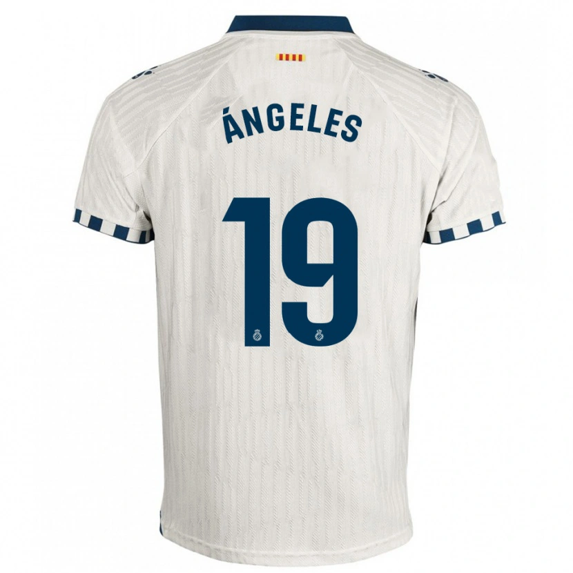 Danxen Män Ángeles Del Álamo Sánchez #19 Vit Blå Bortatröja Matchtröjor 2025/26 Tröjor T-Tröja