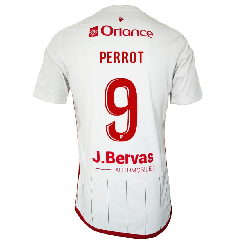 Danxen Män Maël Perrot #9 Vit Röd Bortatröja Matchtröjor 2025/26 Tröjor T-Tröja