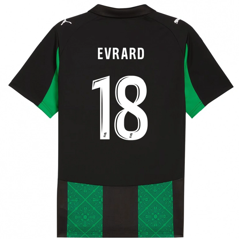 Danxen Män Julia Evrard #18 Svart Grön Bortatröja Matchtröjor 2025/26 Tröjor T-Tröja