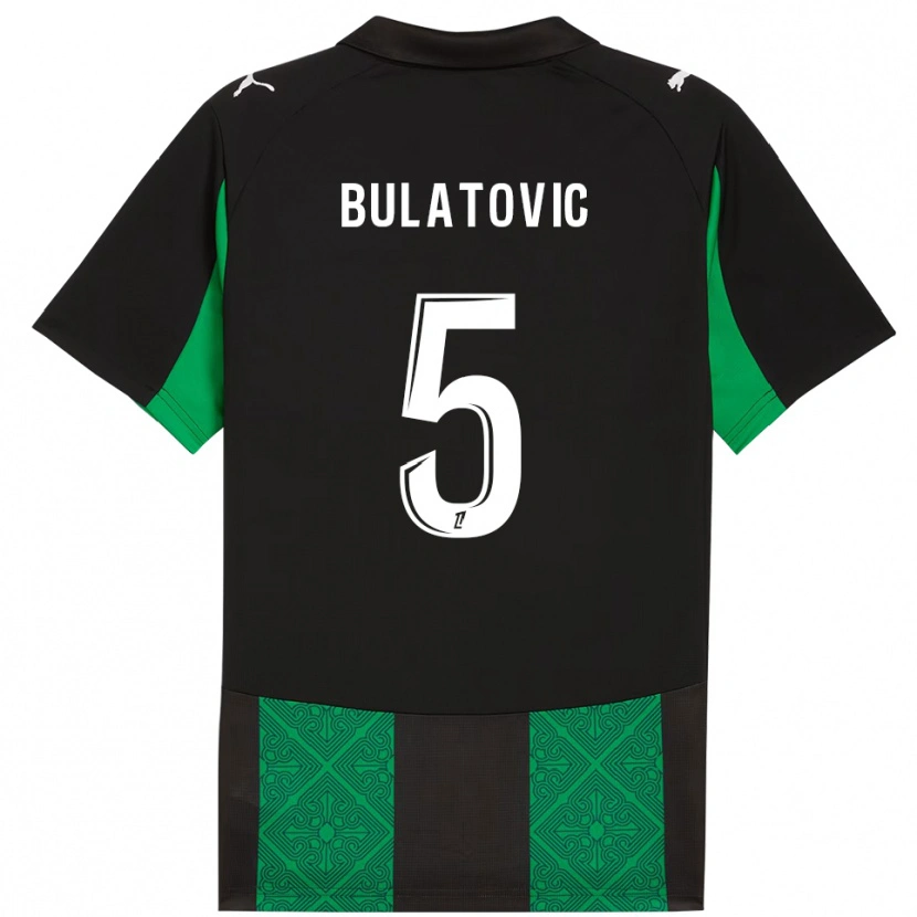 Danxen Män Andrija Bulatovic #5 Svart Grön Bortatröja Matchtröjor 2025/26 Tröjor T-Tröja