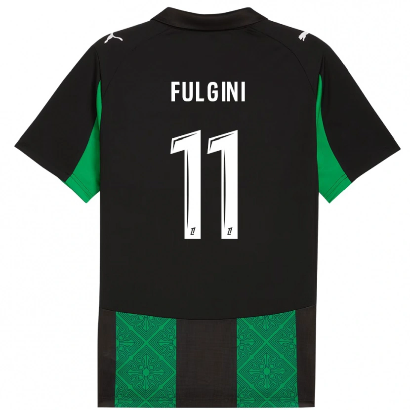 Danxen Män Angelo Fulgini #11 Svart Grön Bortatröja Matchtröjor 2025/26 Tröjor T-Tröja