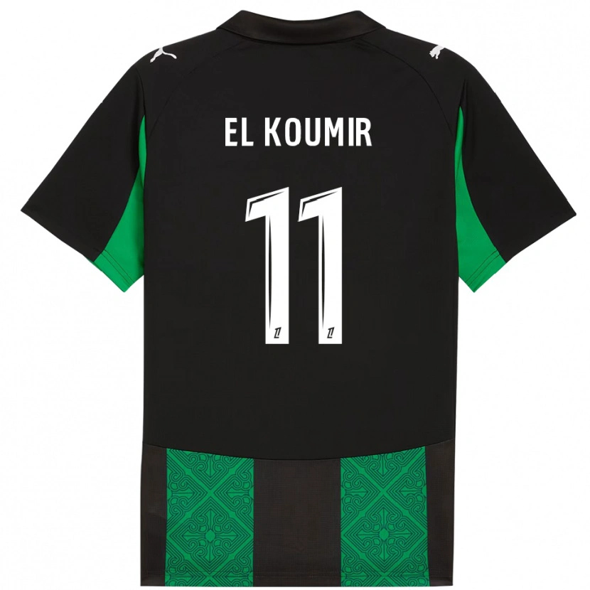Danxen Män Kaîna El Koumir #11 Svart Grön Bortatröja Matchtröjor 2025/26 Tröjor T-Tröja