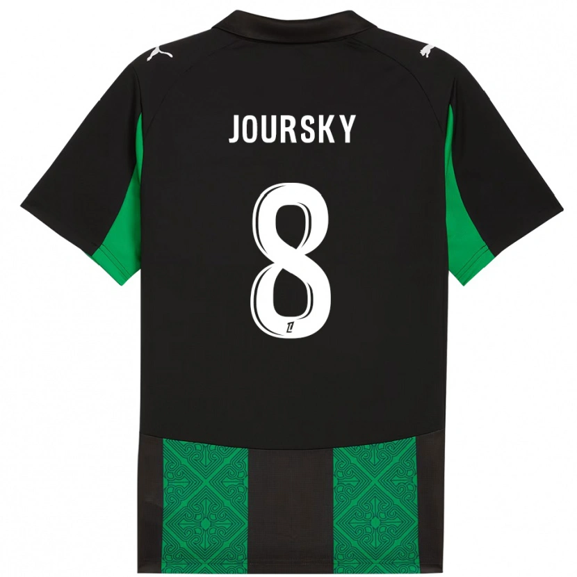 Danxen Män Leopold Joursky #8 Svart Grön Bortatröja Matchtröjor 2025/26 Tröjor T-Tröja