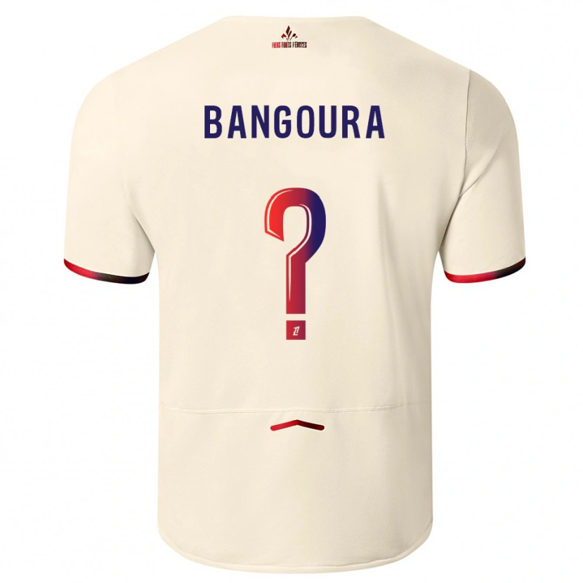 Danxen Män Abdoulaye Zakha Bangoura #0 Off-White Röd Bortatröja Matchtröjor 2025/26 Tröjor T-Tröja