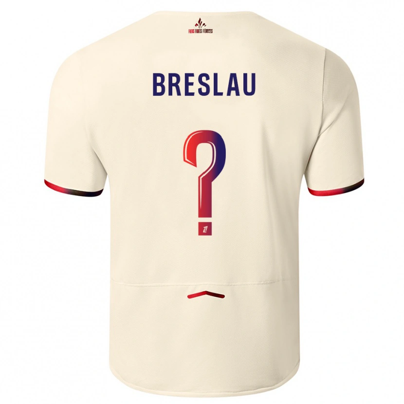 Danxen Män Jessy Breslau #0 Off-White Röd Bortatröja Matchtröjor 2025/26 Tröjor T-Tröja