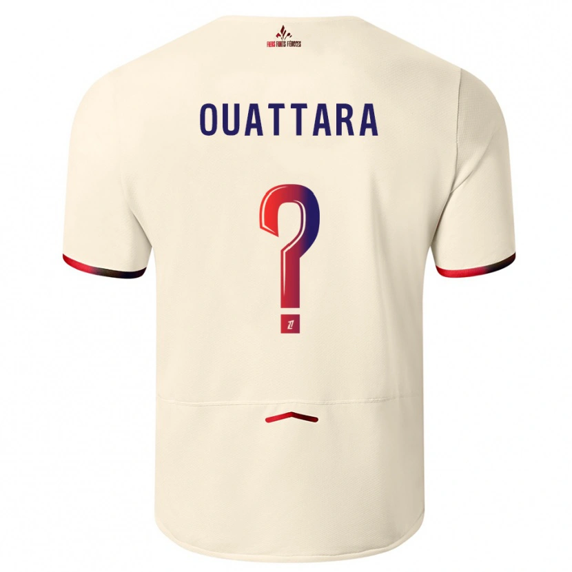 Danxen Män Fadiga Ouattara #0 Off-White Röd Bortatröja Matchtröjor 2025/26 Tröjor T-Tröja