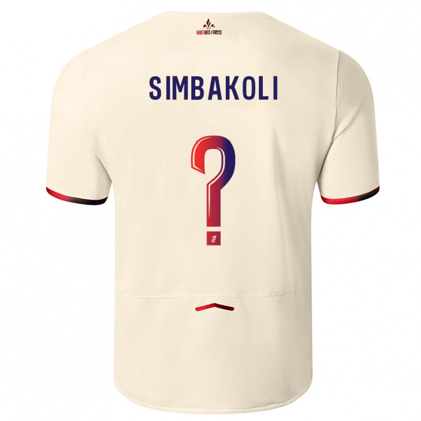 Danxen Män Mamadou Simbakoli #0 Off-White Röd Bortatröja Matchtröjor 2025/26 Tröjor T-Tröja