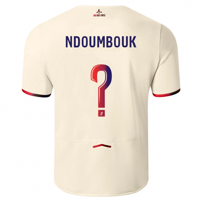 Danxen Män Marlyse Ngo Ndoumbouk #0 Off-White Röd Bortatröja Matchtröjor 2025/26 Tröjor T-Tröja