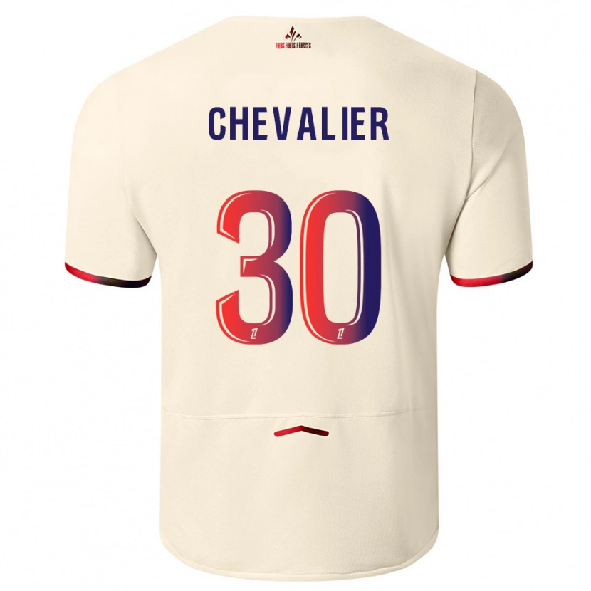 Danxen Män Lucas Chevalier #30 Off-White Röd Bortatröja Matchtröjor 2025/26 Tröjor T-Tröja
