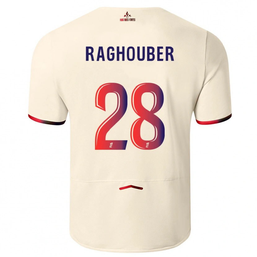 Danxen Män Ugo Raghouber #28 Off-White Röd Bortatröja Matchtröjor 2025/26 Tröjor T-Tröja