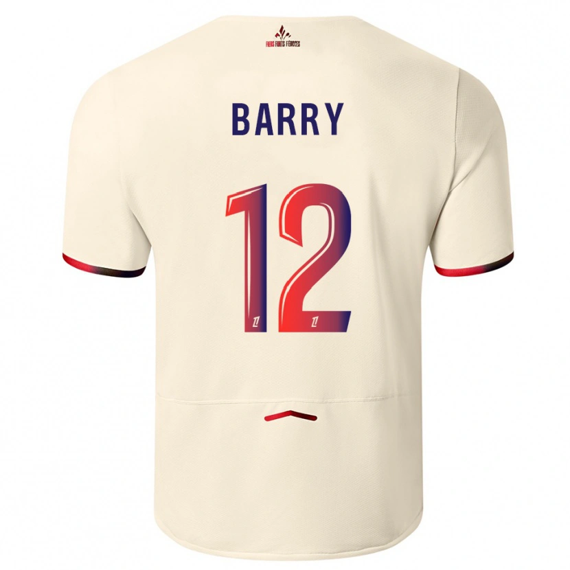 Danxen Män Léo Barry #12 Off-White Röd Bortatröja Matchtröjor 2025/26 Tröjor T-Tröja