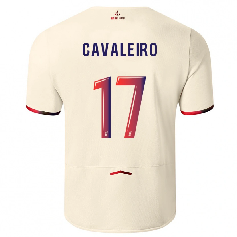 Danxen Män Ivan Cavaleiro #17 Off-White Röd Bortatröja Matchtröjor 2025/26 Tröjor T-Tröja