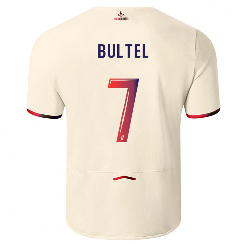 Danxen Män Ludivine Bultel #7 Off-White Röd Bortatröja Matchtröjor 2025/26 Tröjor T-Tröja