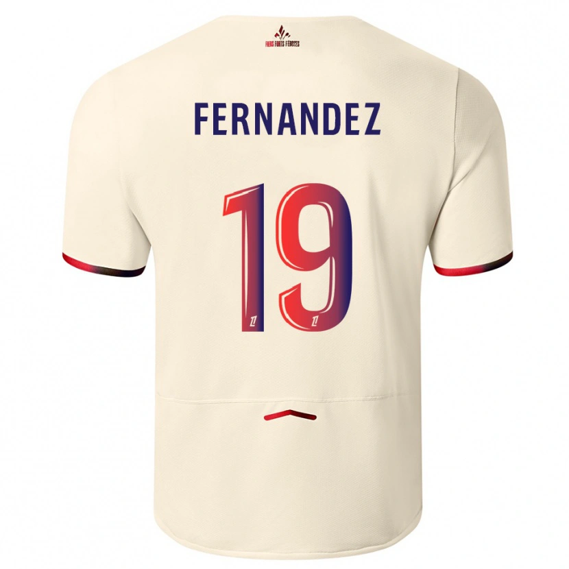 Danxen Män Matías Fernández-Pardo #19 Off-White Röd Bortatröja Matchtröjor 2025/26 Tröjor T-Tröja