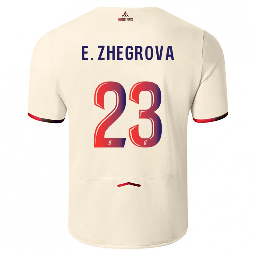 Danxen Män Edon Zhegrova #23 Off-White Röd Bortatröja Matchtröjor 2025/26 Tröjor T-Tröja