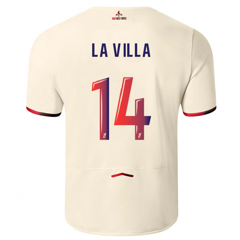 Danxen Män Caroline La Villa #14 Off-White Röd Bortatröja Matchtröjor 2025/26 Tröjor T-Tröja