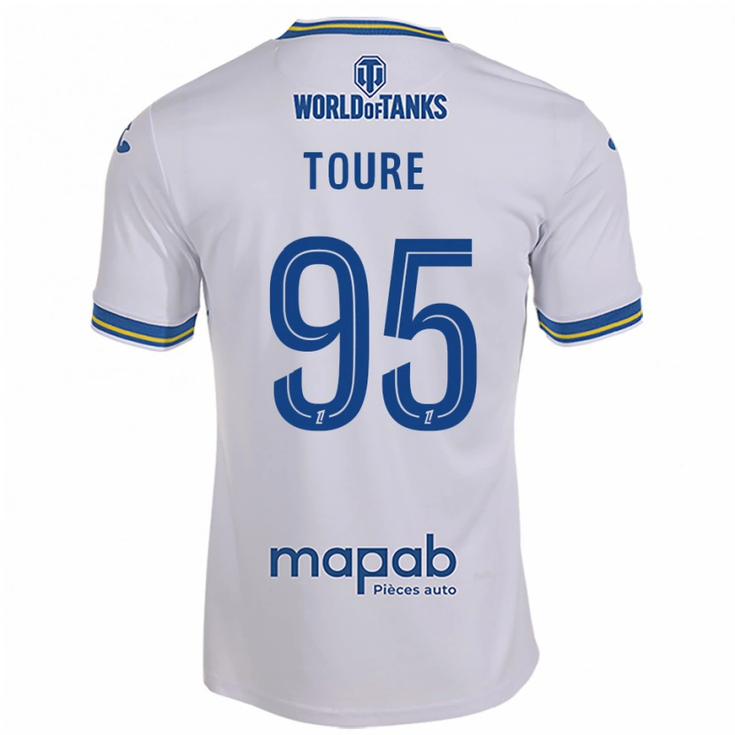 Danxen Män Isaak Touré #95 Vit Himmelsblå Bortatröja Matchtröjor 2025/26 Tröjor T-Tröja