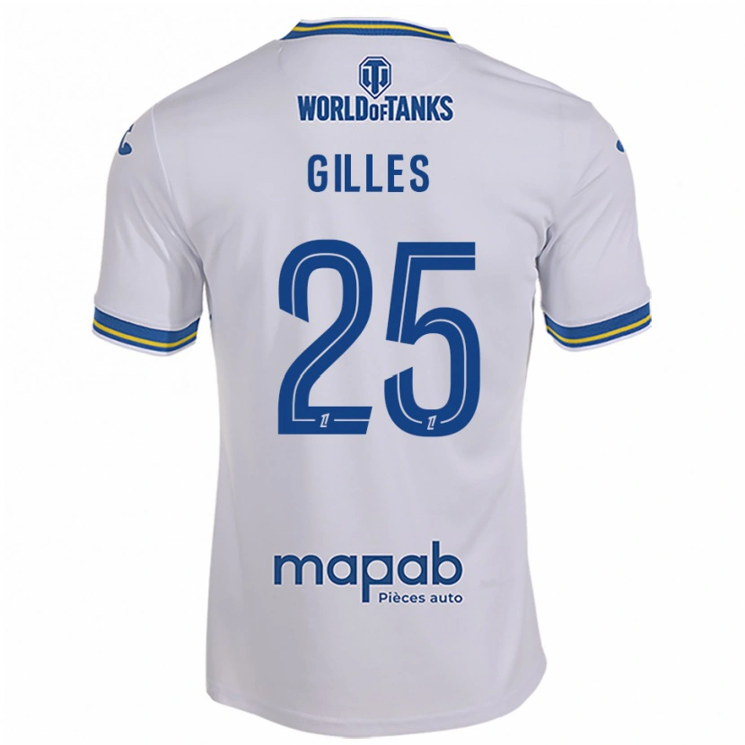 Danxen Män Elodie Gilles #25 Vit Himmelsblå Bortatröja Matchtröjor 2025/26 Tröjor T-Tröja