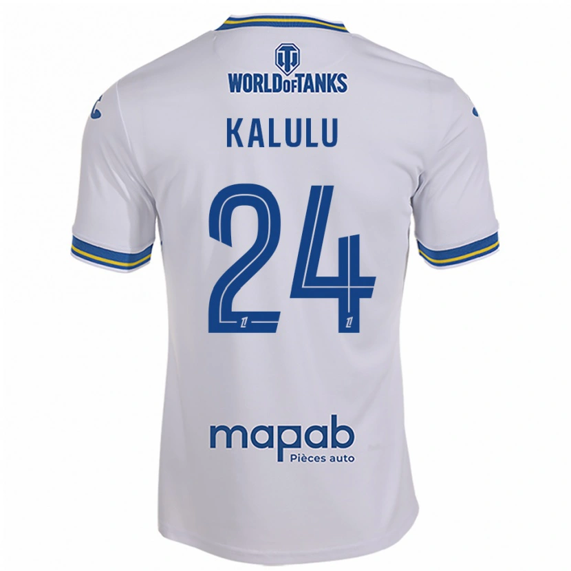 Danxen Män Gédéon Kalulu #24 Vit Himmelsblå Bortatröja Matchtröjor 2025/26 Tröjor T-Tröja