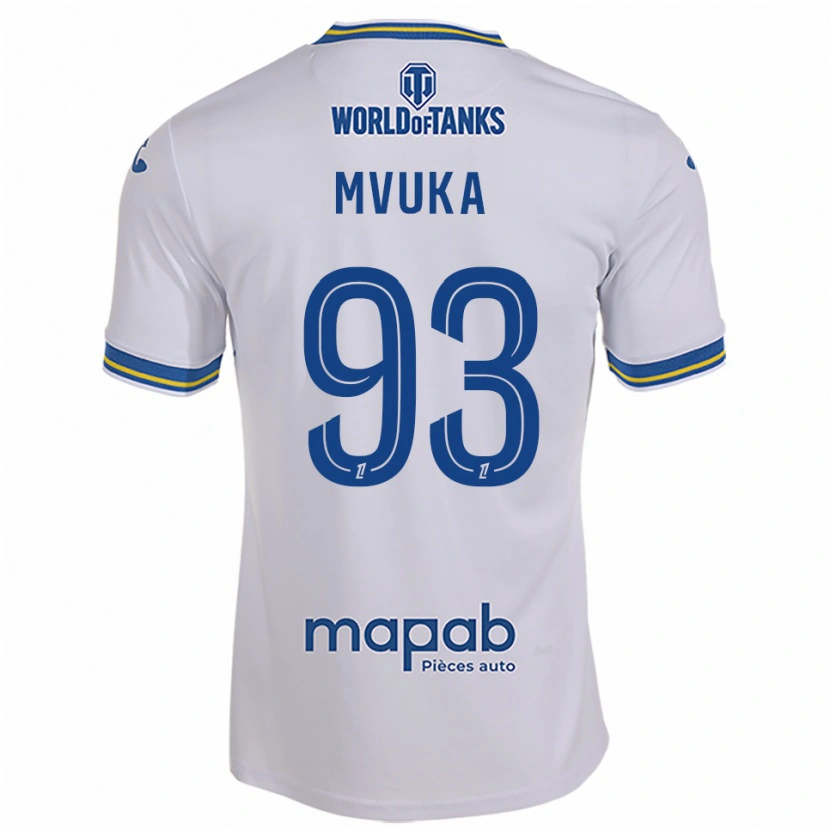 Danxen Män Joel Mvuka #93 Vit Himmelsblå Bortatröja Matchtröjor 2025/26 Tröjor T-Tröja