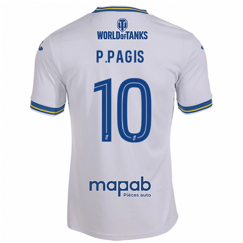 Danxen Män Pablo Pagis #10 Vit Himmelsblå Bortatröja Matchtröjor 2025/26 Tröjor T-Tröja