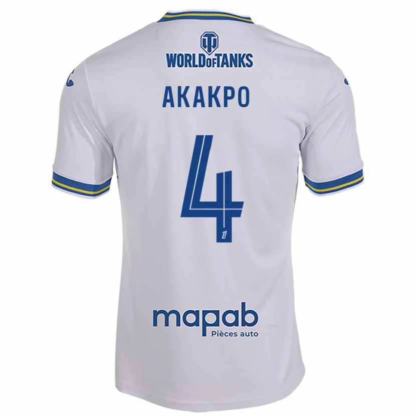 Danxen Män Izak Akakpo #4 Vit Himmelsblå Bortatröja Matchtröjor 2025/26 Tröjor T-Tröja