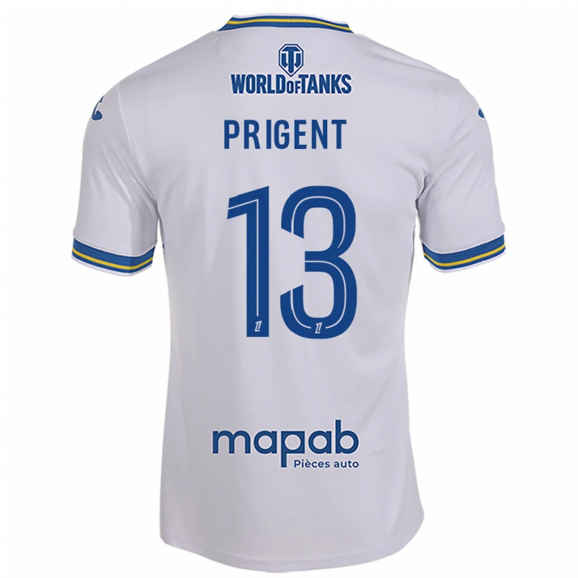 Danxen Män Matéo Prigent #13 Vit Himmelsblå Bortatröja Matchtröjor 2025/26 Tröjor T-Tröja