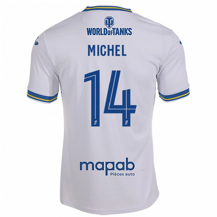 Danxen Män Raphaël Michel #14 Vit Himmelsblå Bortatröja Matchtröjor 2025/26 Tröjor T-Tröja