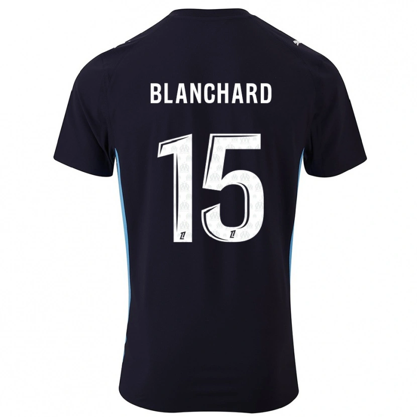 Danxen Män Ninon Blanchard #15 Svart Himmelsblå Bortatröja Matchtröjor 2025/26 Tröjor T-Tröja