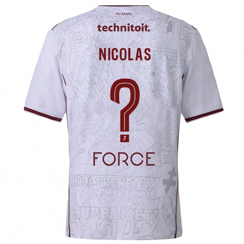 Danxen Män Max-Henry Nicolas #0 Vit Bourgogne Bortatröja Matchtröjor 2025/26 Tröjor T-Tröja