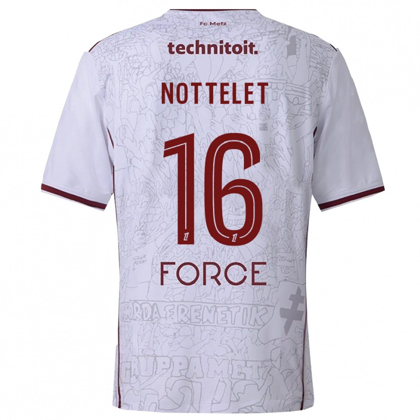 Danxen Män Gillian Nottelet #16 Vit Bourgogne Bortatröja Matchtröjor 2025/26 Tröjor T-Tröja