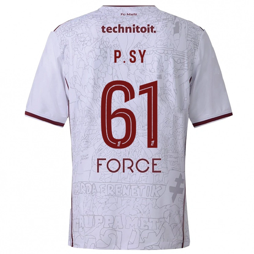 Danxen Män Pape Sy #61 Vit Bourgogne Bortatröja Matchtröjor 2025/26 Tröjor T-Tröja