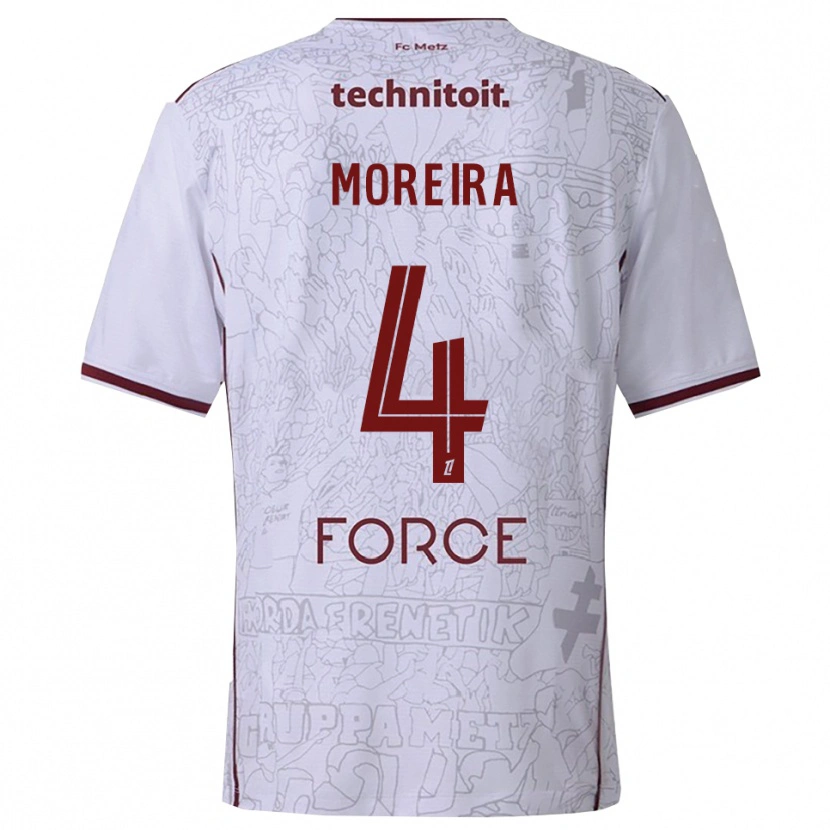 Danxen Män Clara Moreira #4 Vit Bourgogne Bortatröja Matchtröjor 2025/26 Tröjor T-Tröja