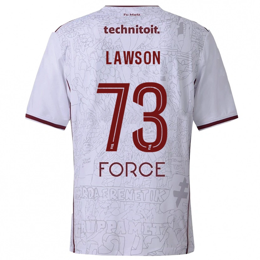 Danxen Män Yannis Lawson #73 Vit Bourgogne Bortatröja Matchtröjor 2025/26 Tröjor T-Tröja