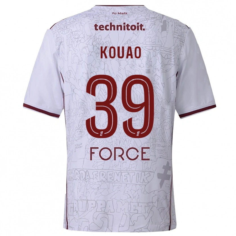 Danxen Män Koffi Kouao #39 Vit Bourgogne Bortatröja Matchtröjor 2025/26 Tröjor T-Tröja