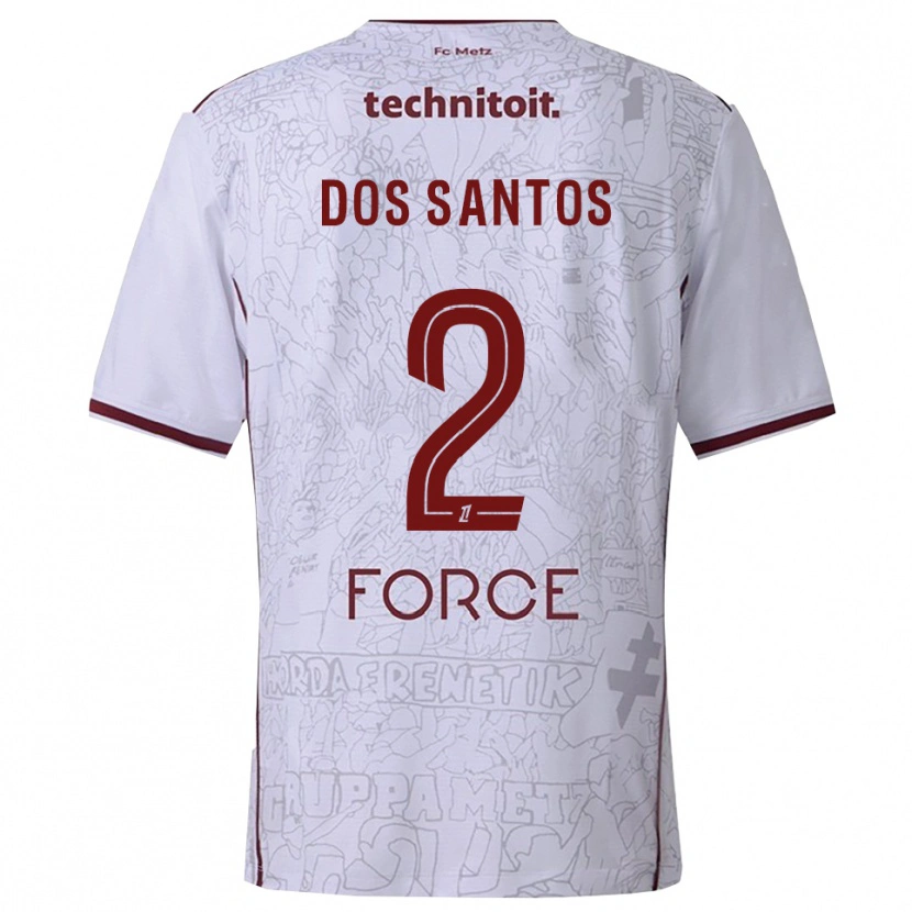 Danxen Män Tahirys Dos Santos #2 Vit Bourgogne Bortatröja Matchtröjor 2025/26 Tröjor T-Tröja