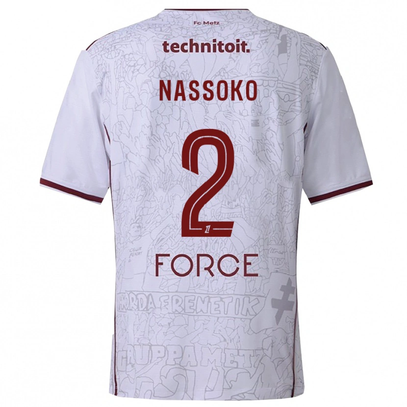 Danxen Män Abdoulaye Nassoko #2 Vit Bourgogne Bortatröja Matchtröjor 2025/26 Tröjor T-Tröja