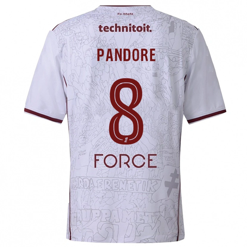 Danxen Män Jahyann Pandore #8 Vit Bourgogne Bortatröja Matchtröjor 2025/26 Tröjor T-Tröja