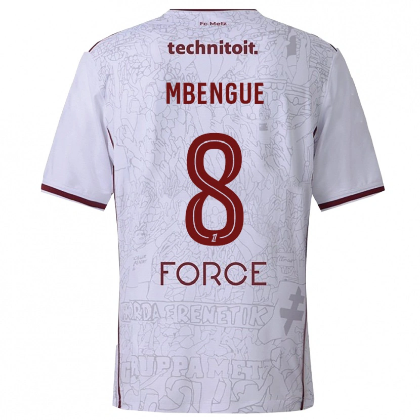 Danxen Män Seynabou Mbengue #8 Vit Bourgogne Bortatröja Matchtröjor 2025/26 Tröjor T-Tröja
