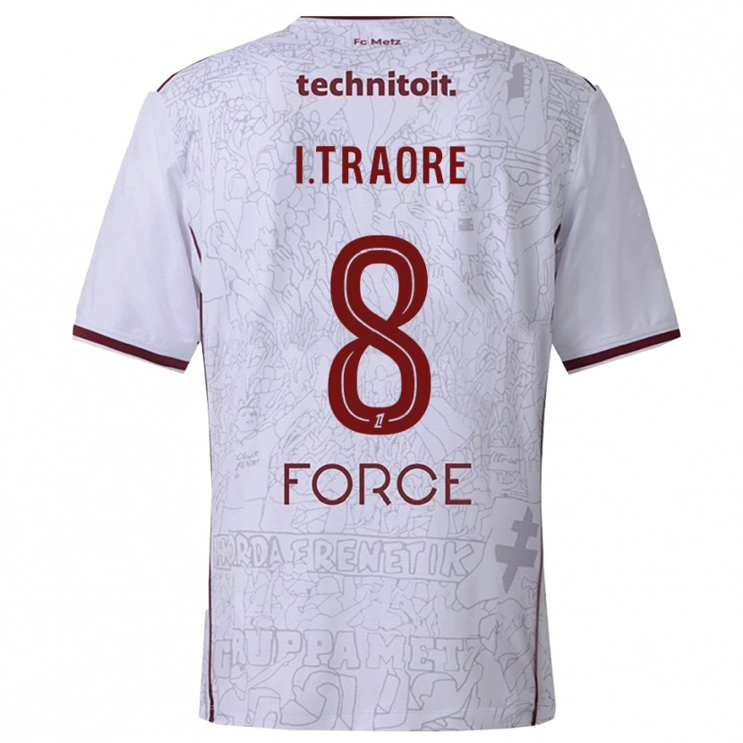 Danxen Män Ismaël Traoré #8 Vit Bourgogne Bortatröja Matchtröjor 2025/26 Tröjor T-Tröja