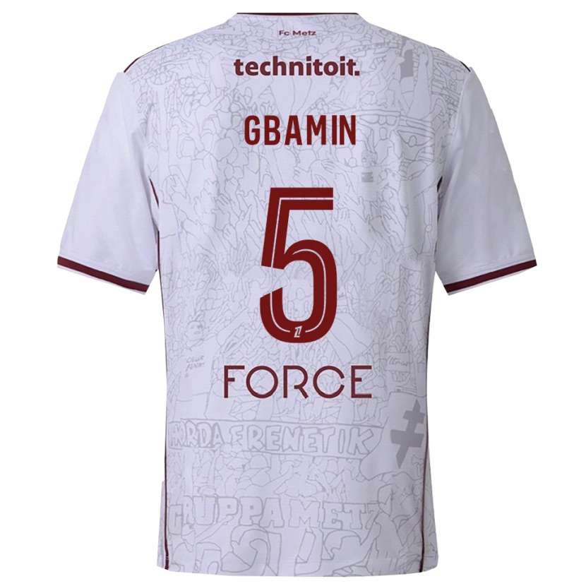 Danxen Män Jean-Philippe Gbamin #5 Vit Bourgogne Bortatröja Matchtröjor 2025/26 Tröjor T-Tröja