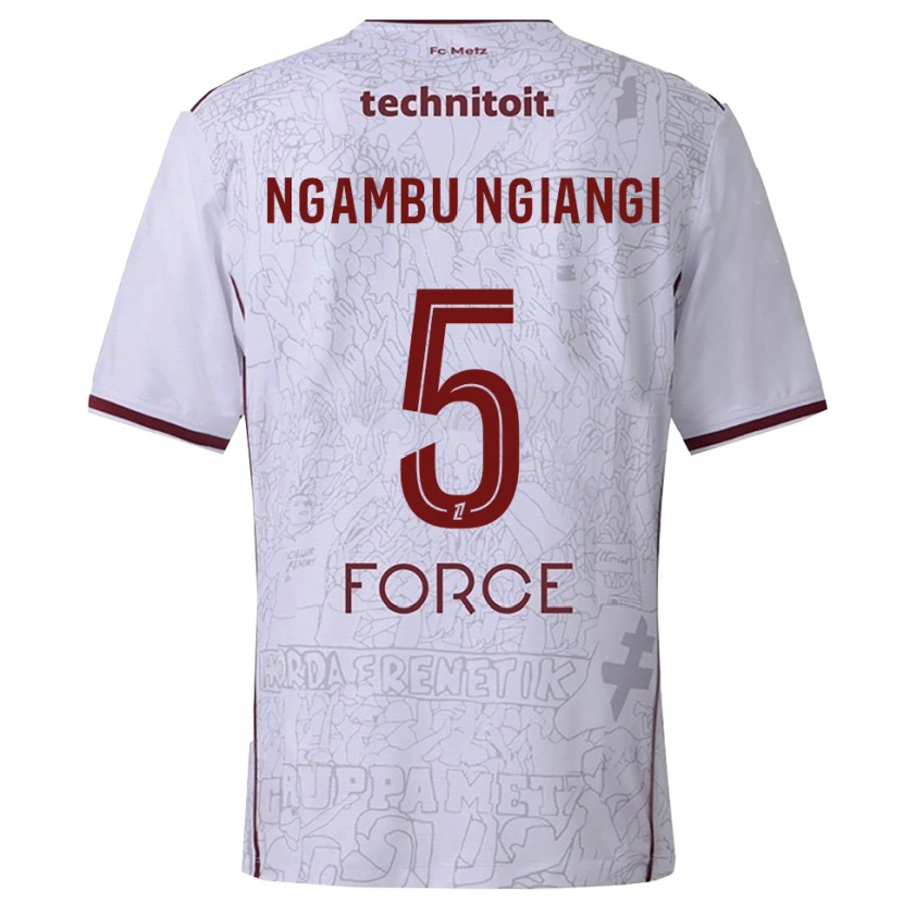 Danxen Män Esther Ngambu Ngiangi #5 Vit Bourgogne Bortatröja Matchtröjor 2025/26 Tröjor T-Tröja