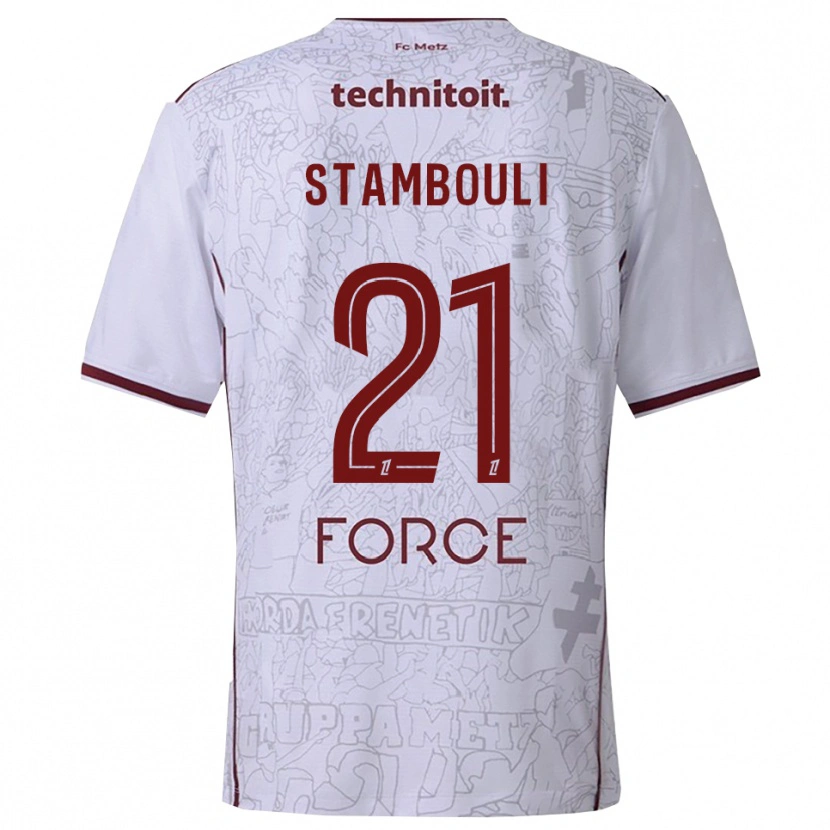 Danxen Män Benjamin Stambouli #21 Vit Bourgogne Bortatröja Matchtröjor 2025/26 Tröjor T-Tröja