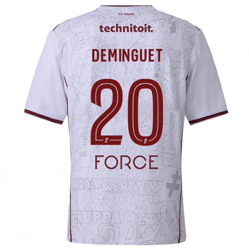 Danxen Män Jessy Deminguet #20 Vit Bourgogne Bortatröja Matchtröjor 2025/26 Tröjor T-Tröja