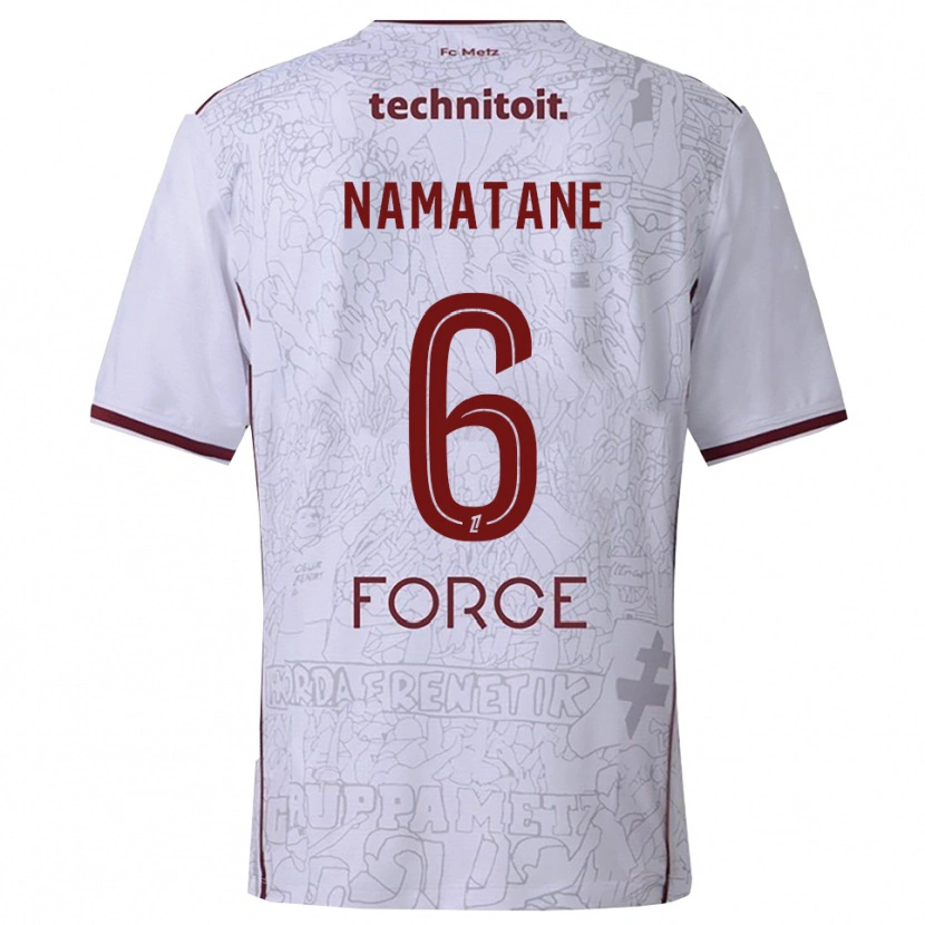 Danxen Män Joseph Namatane #6 Vit Bourgogne Bortatröja Matchtröjor 2025/26 Tröjor T-Tröja