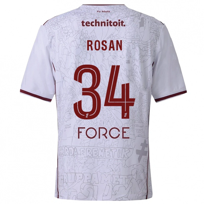 Danxen Män Kaylia Rosan #34 Vit Bourgogne Bortatröja Matchtröjor 2025/26 Tröjor T-Tröja