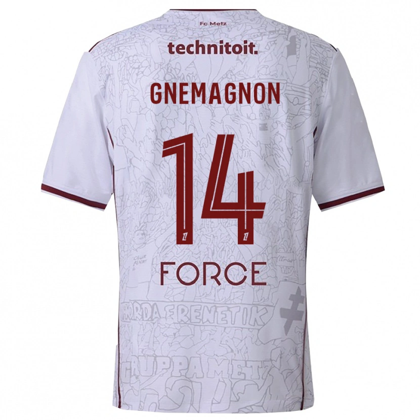 Danxen Män Mahi Gnemagnon #14 Vit Bourgogne Bortatröja Matchtröjor 2025/26 Tröjor T-Tröja